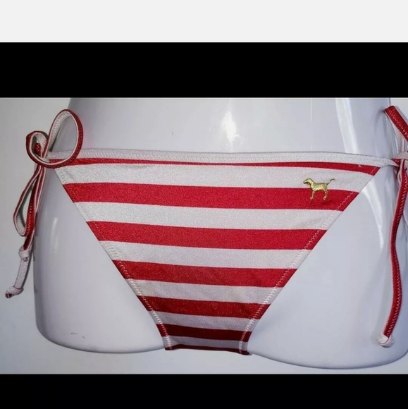 NEW PINK VICTORIA'S SECRET VINTAGE STRING SWIM BOTTOMS MEDIUM